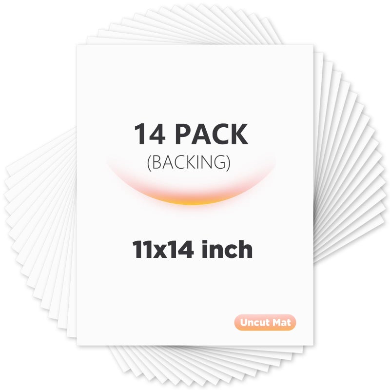 لوحة حصيرة Egofine مكونة من 14 قطعة، لوحة دعم مقاس 11 × 14، لوحة حصيرة بيضاء غير مقطوعة خالية من الأحماض للصور والصور والإطارات والأعمال الفنية والدهانات - Image 1